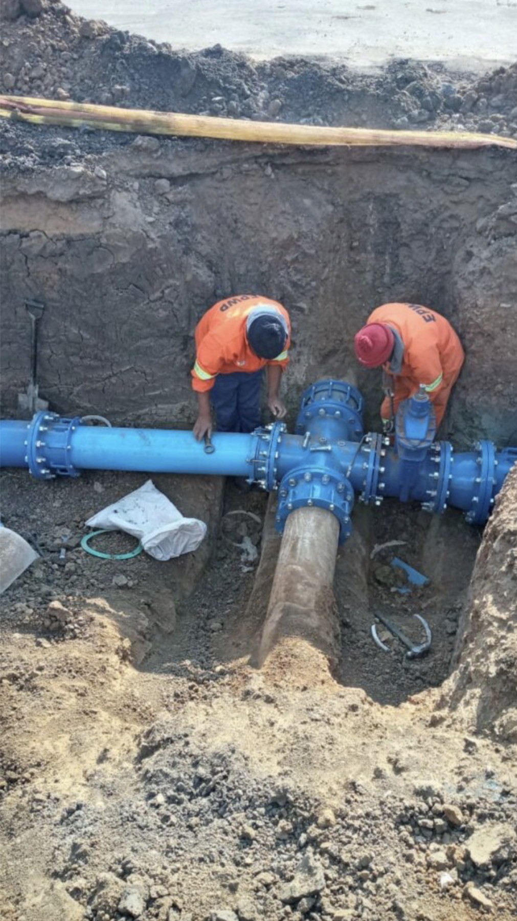 Underground plumbing works